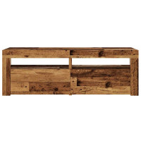 Produktbild för TV-bänk med LED-lampor åldrat trä 120x35x40 cm konstruerat trä