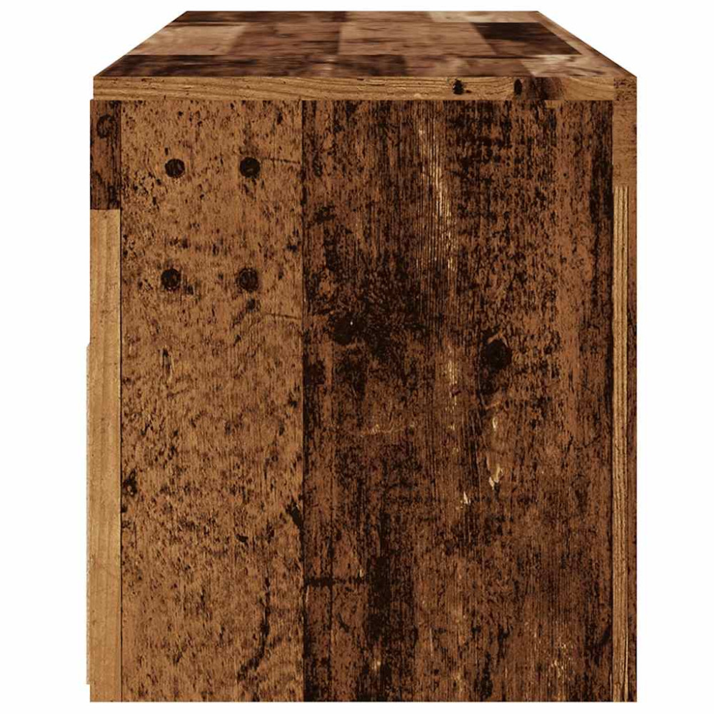 Produktbild för TV-bänk med LED-lampor åldrat trä 120x35x40 cm konstruerat trä