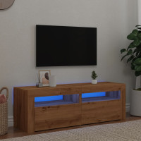 Produktbild för TV-bänk med LED-lampor artisan ek 120x35x40 cm konstruerat trä