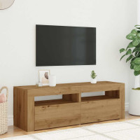 Produktbild för TV-bänk med LED-lampor artisan ek 120x35x40 cm konstruerat trä