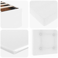 Produktbild för Ottoman säng med madrass vit 100x200 cm konstläder
