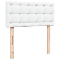 Produktbild för Ottoman säng med madrass vit 100x200 cm konstläder