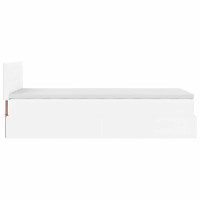 Produktbild för Ottoman säng med madrass vit 100x200 cm konstläder