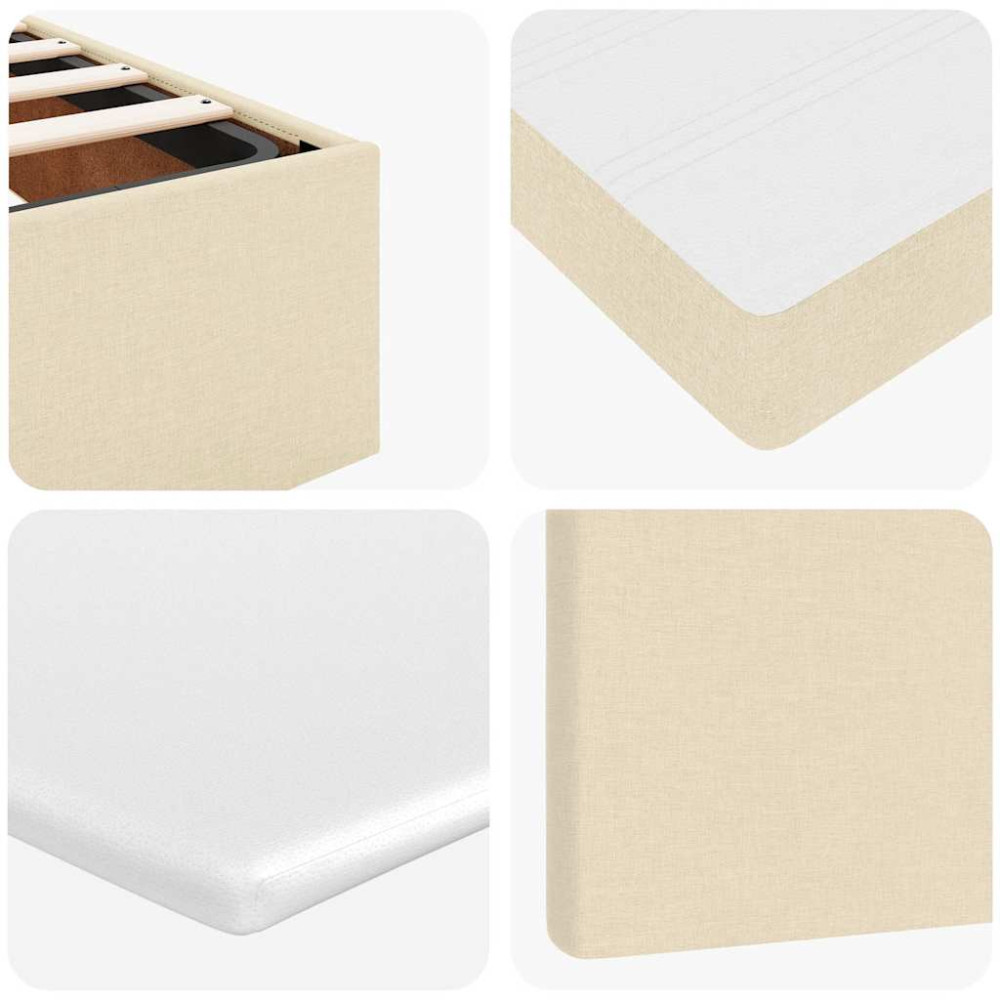 Produktbild för Ottoman säng med madrass gräddvit 100x200 cm tyg
