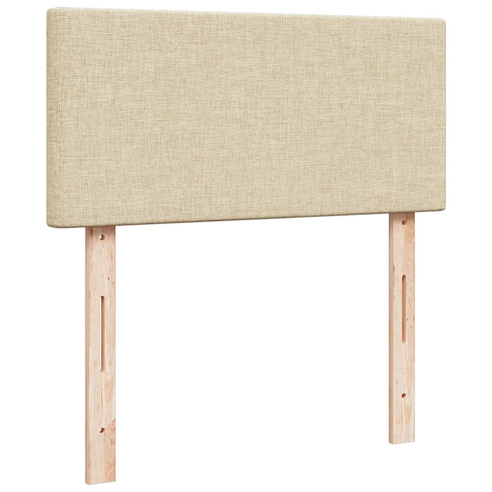 Produktbild för Ottoman säng med madrass gräddvit 100x200 cm tyg