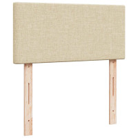 Produktbild för Ottoman säng med madrass gräddvit 100x200 cm tyg