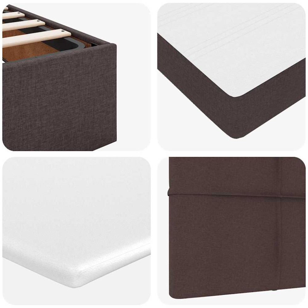 Produktbild för Ottoman sängram med madrass mörkbrun 80x200 cm tyg