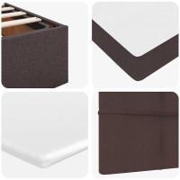 Produktbild för Ottoman sängram med madrass mörkbrun 80x200 cm tyg