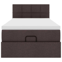 Produktbild för Ottoman sängram med madrass mörkbrun 80x200 cm tyg