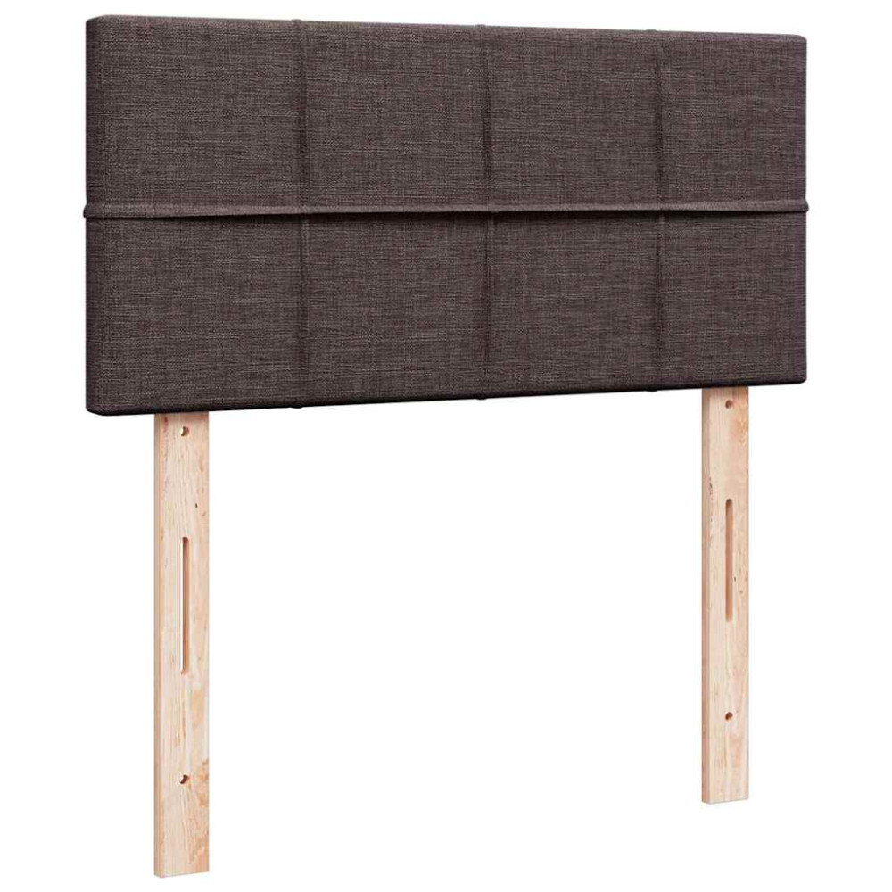 Produktbild för Ottoman sängram med madrass mörkbrun 80x200 cm tyg