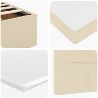 Produktbild för Ottoman säng med madrass gräddvit 100x200 cm tyg
