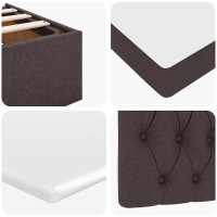 Produktbild för Ottoman sängram med madrass mörkbrun 80x200 cm tyg