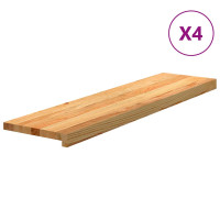 Produktbild för Trappstegsmattor 4 pcs ljusbrun 100x30x2 cm massiv ek