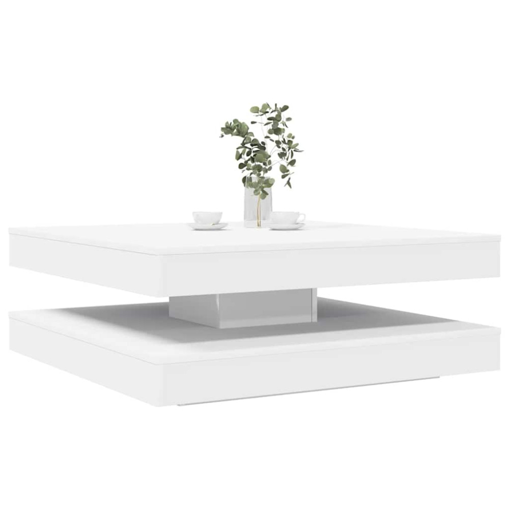 Produktbild för Soffbord 360 grader vridbart vit 90x90x34,5 cm
