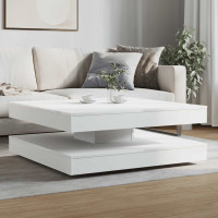Produktbild för Soffbord 360 grader vridbart vit 90x90x34,5 cm