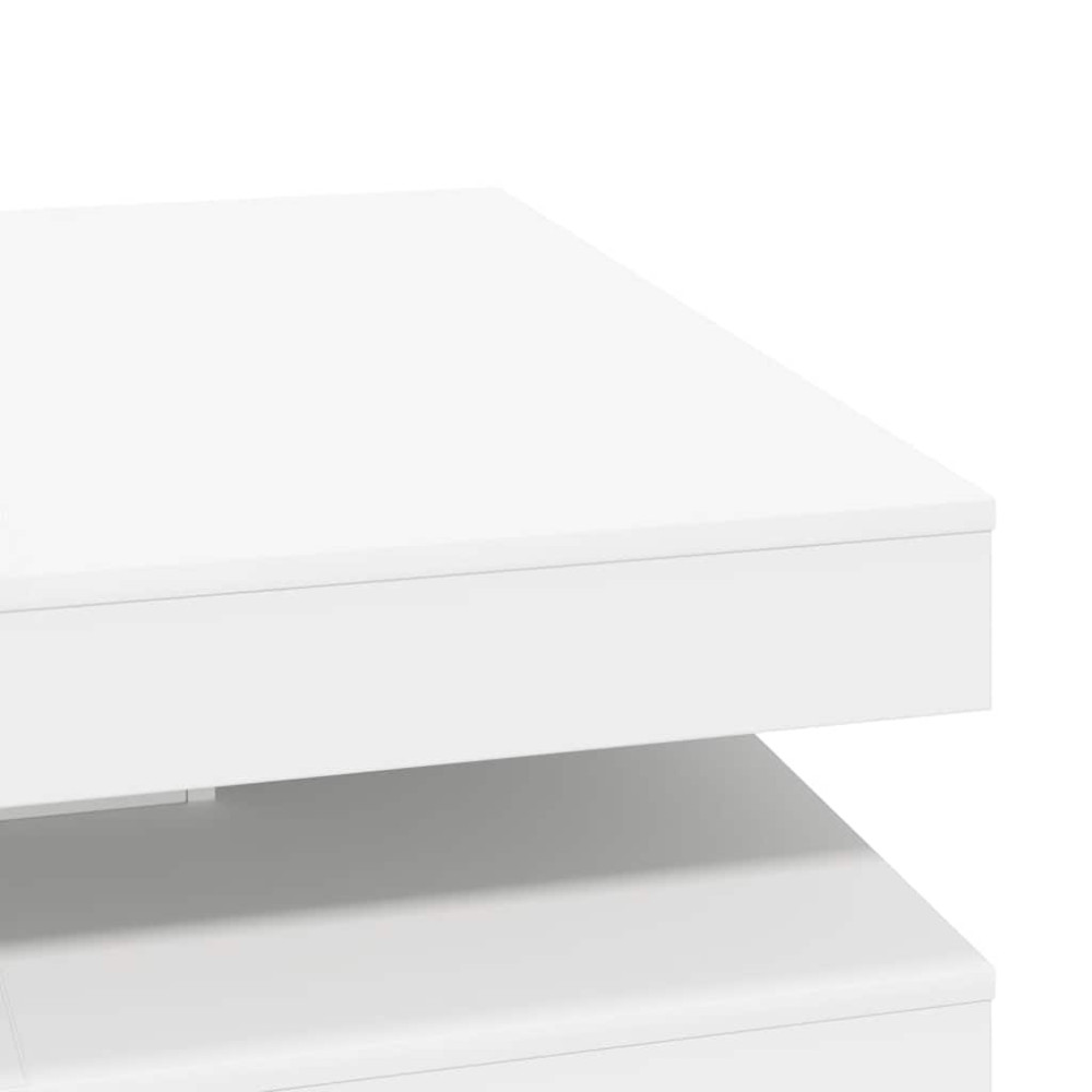 Produktbild för Soffbord 360 grader vridbart vit 90x90x34,5 cm