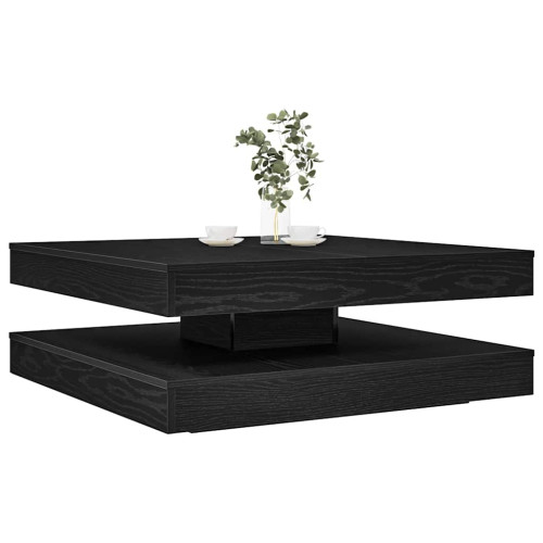 vidaXL Soffbord 360 grader vridbart svart ek 90x90x34,5 cm