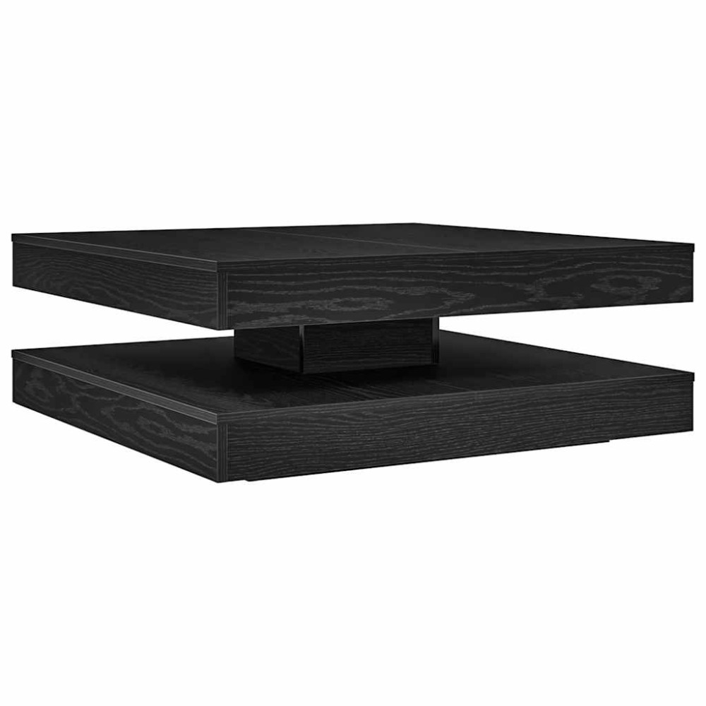 Produktbild för Soffbord 360 grader vridbart svart ek 90x90x34,5 cm