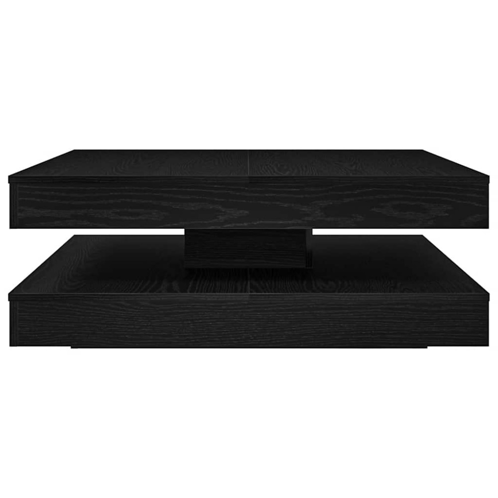 Produktbild för Soffbord 360 grader vridbart svart ek 90x90x34,5 cm