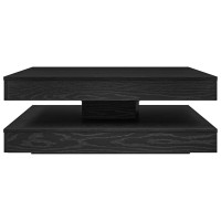 Produktbild för Soffbord 360 grader vridbart svart ek 90x90x34,5 cm
