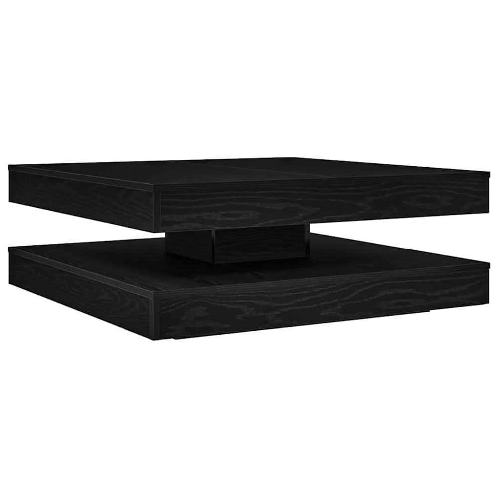 Produktbild för Soffbord 360 grader vridbart svart ek 90x90x34,5 cm