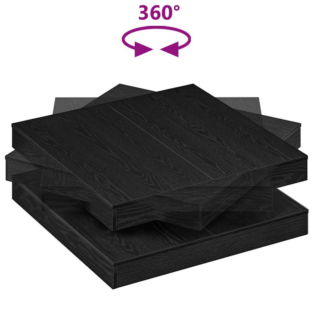 Produktbild för Soffbord 360 grader vridbart svart ek 90x90x34,5 cm