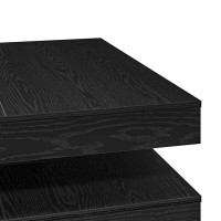 Produktbild för Soffbord 360 grader vridbart svart ek 90x90x34,5 cm