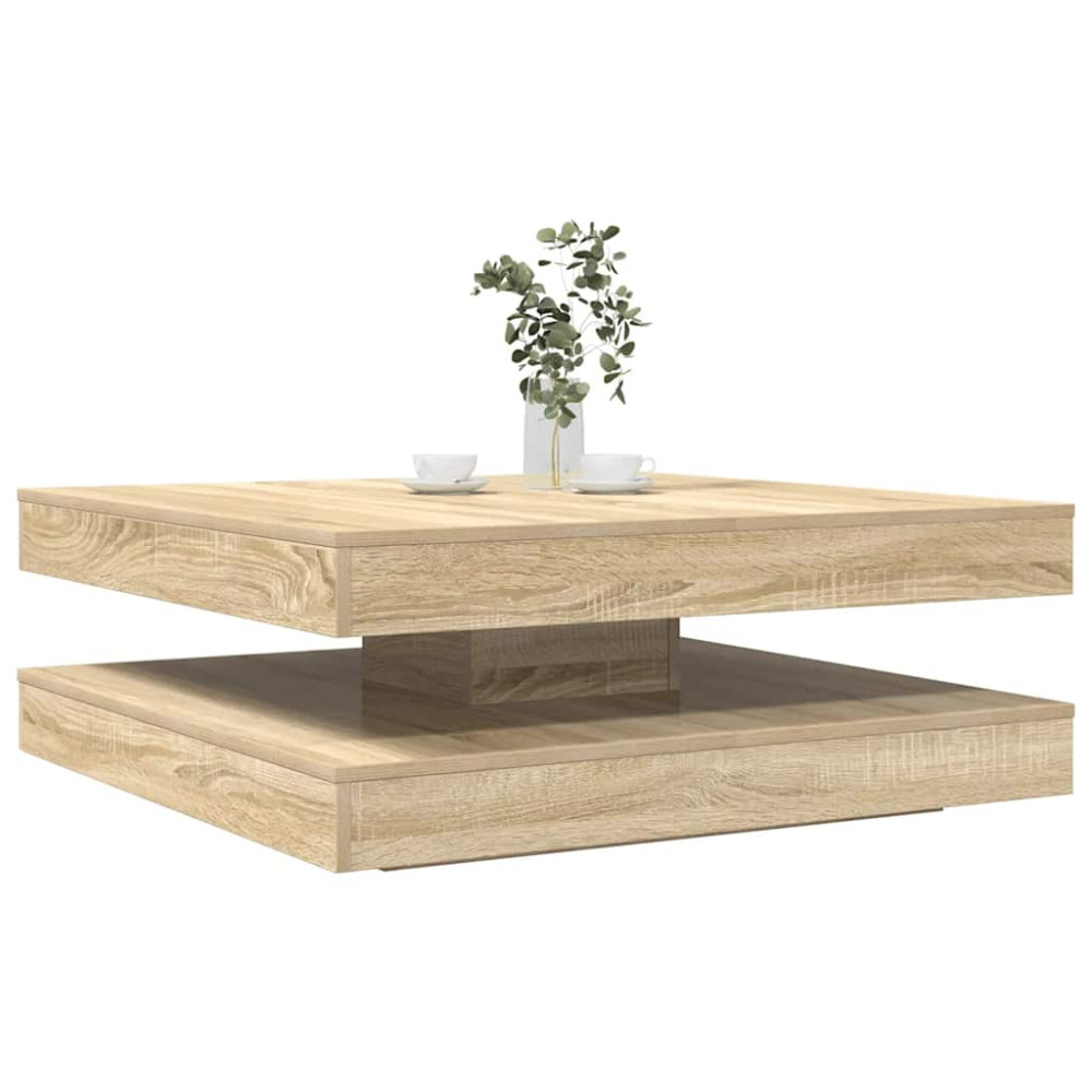 Produktbild för Soffbord 360 grader vridbart sonoma-ek 90x90x34,5 cm