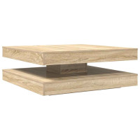 Produktbild för Soffbord 360 grader vridbart sonoma-ek 90x90x34,5 cm