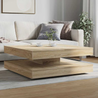 Produktbild för Soffbord 360 grader vridbart sonoma-ek 90x90x34,5 cm