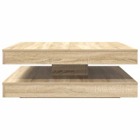 Produktbild för Soffbord 360 grader vridbart sonoma-ek 90x90x34,5 cm