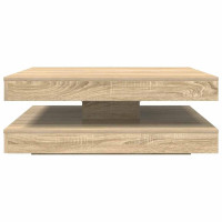 Produktbild för Soffbord 360 grader vridbart sonoma-ek 90x90x34,5 cm