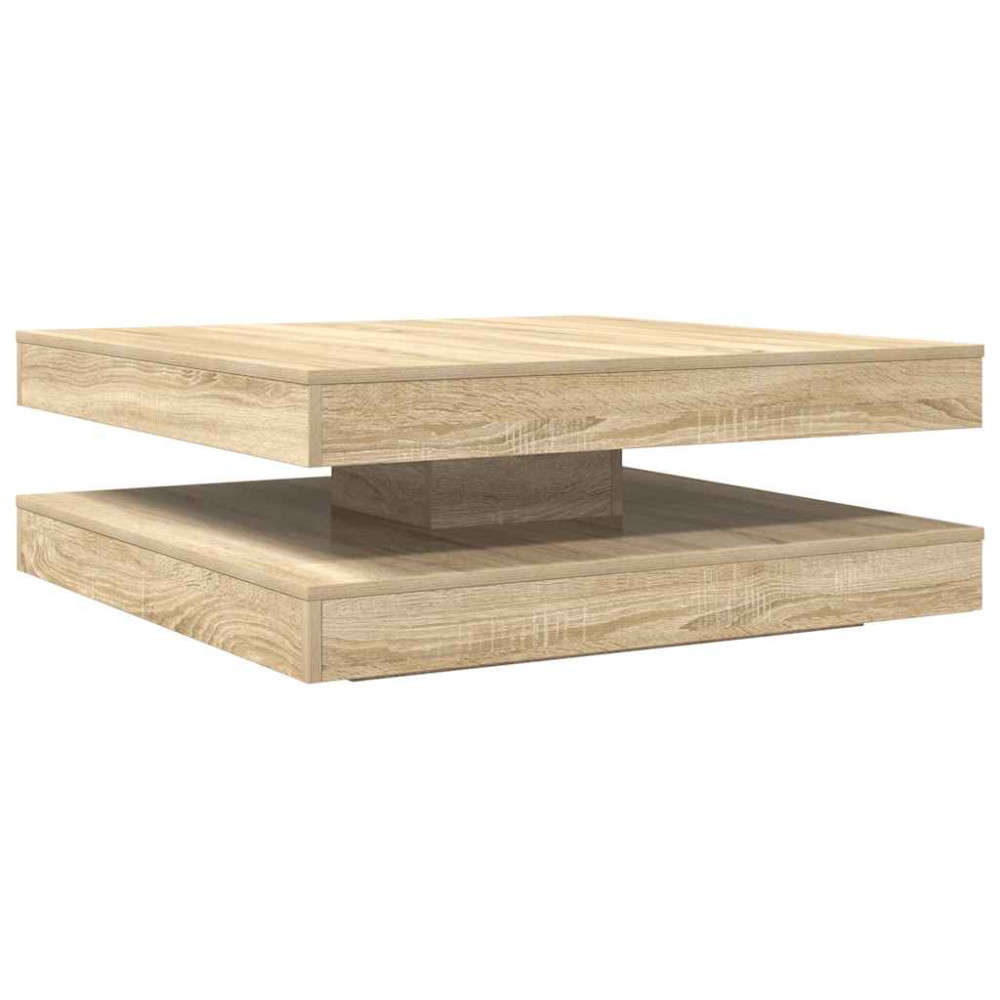 Produktbild för Soffbord 360 grader vridbart sonoma-ek 90x90x34,5 cm