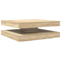 Produktbild för Soffbord 360 grader vridbart sonoma-ek 90x90x34,5 cm