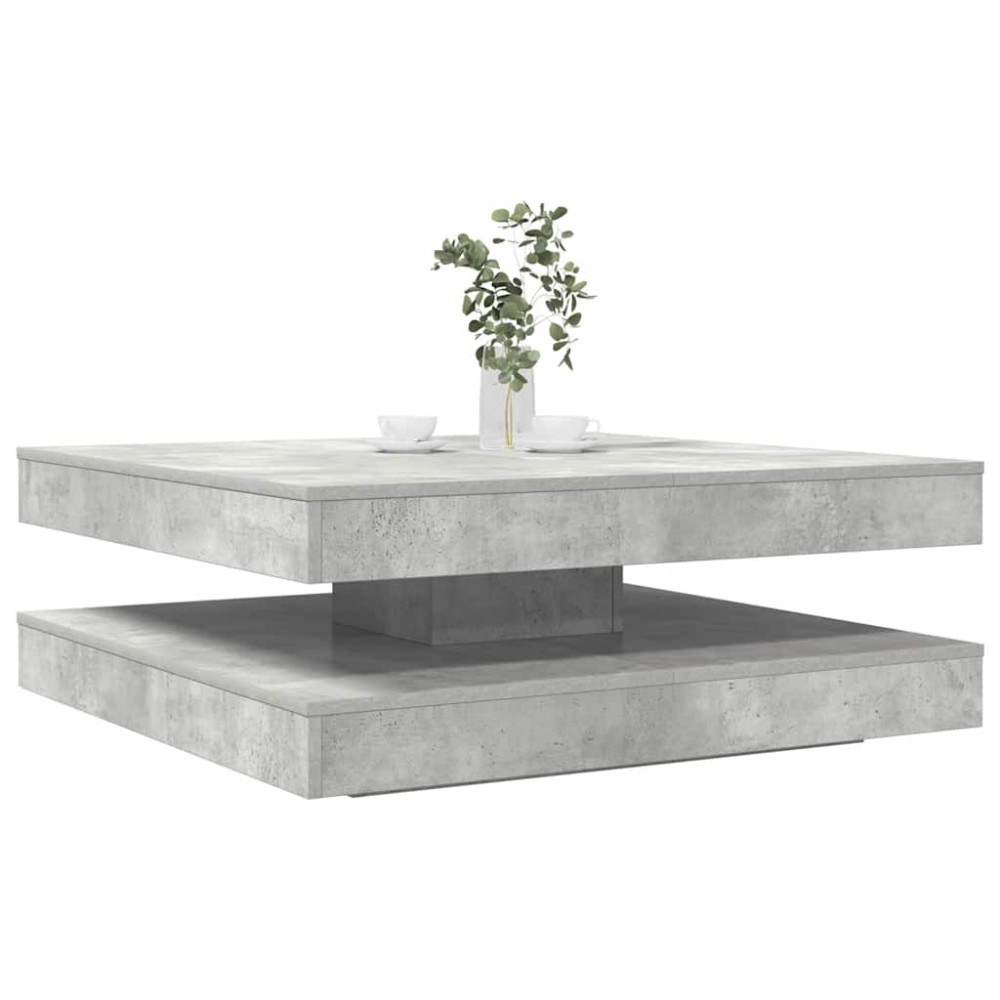 Produktbild för Soffbord 360 grader vridbart betonggrå 90x90x34,5 cm