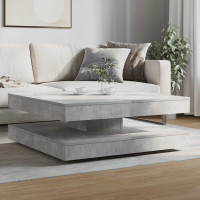 Produktbild för Soffbord 360 grader vridbart betonggrå 90x90x34,5 cm
