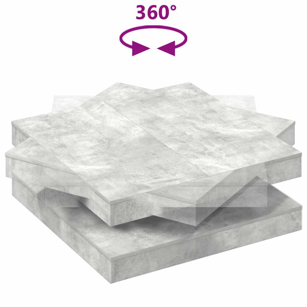 Produktbild för Soffbord 360 grader vridbart betonggrå 90x90x34,5 cm