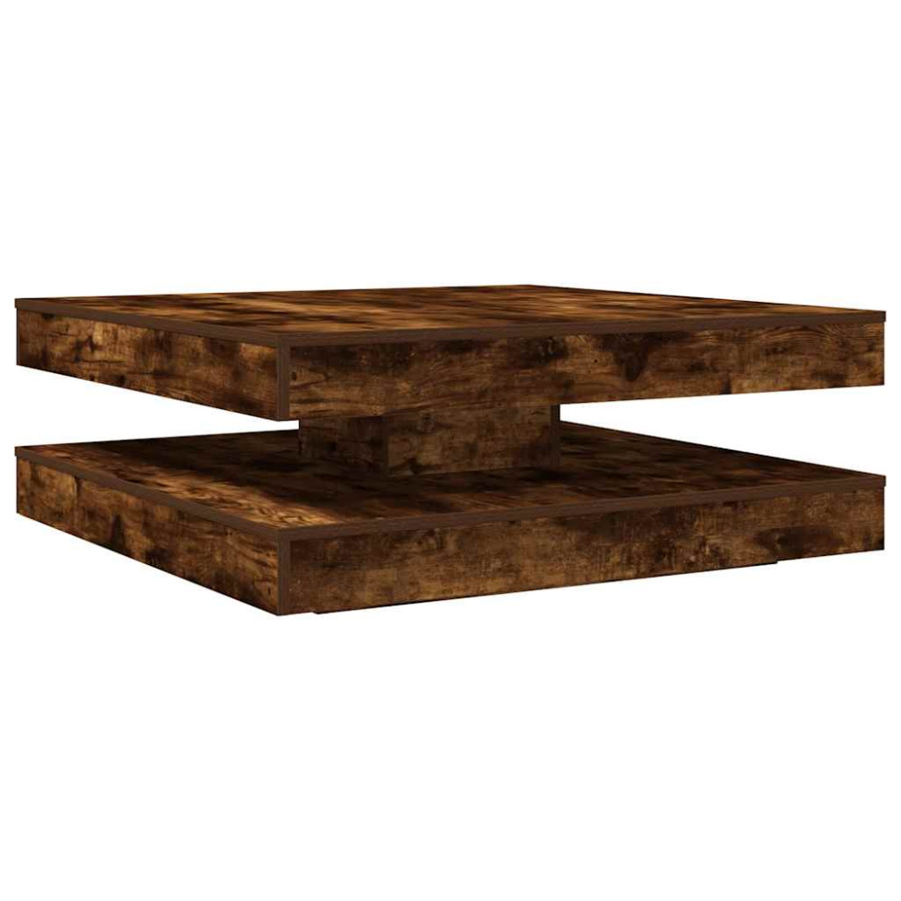 Produktbild för Soffbord 360 grader vridbart rökfärgad ek 90x90x34,5 cm