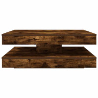 Produktbild för Soffbord 360 grader vridbart rökfärgad ek 90x90x34,5 cm