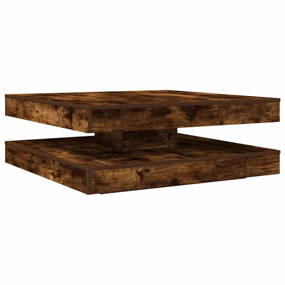 Produktbild för Soffbord 360 grader vridbart rökfärgad ek 90x90x34,5 cm