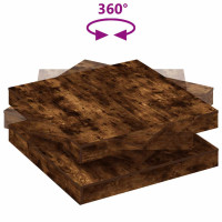 Produktbild för Soffbord 360 grader vridbart rökfärgad ek 90x90x34,5 cm
