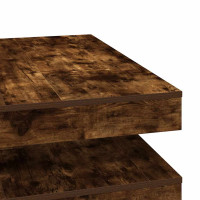Produktbild för Soffbord 360 grader vridbart rökfärgad ek 90x90x34,5 cm