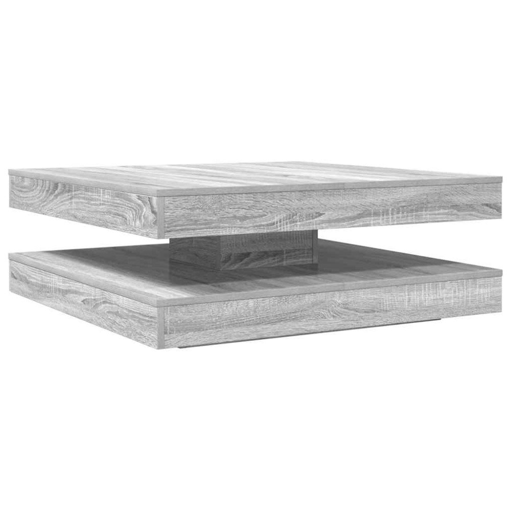 Produktbild för Soffbord 360 grader vridbart grå sonoma 90x90x34,5 cm