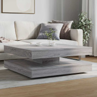 Produktbild för Soffbord 360 grader vridbart grå sonoma 90x90x34,5 cm