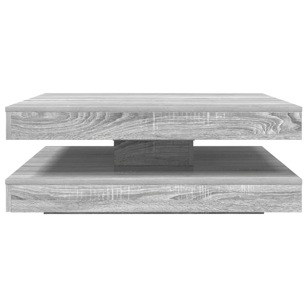 Produktbild för Soffbord 360 grader vridbart grå sonoma 90x90x34,5 cm