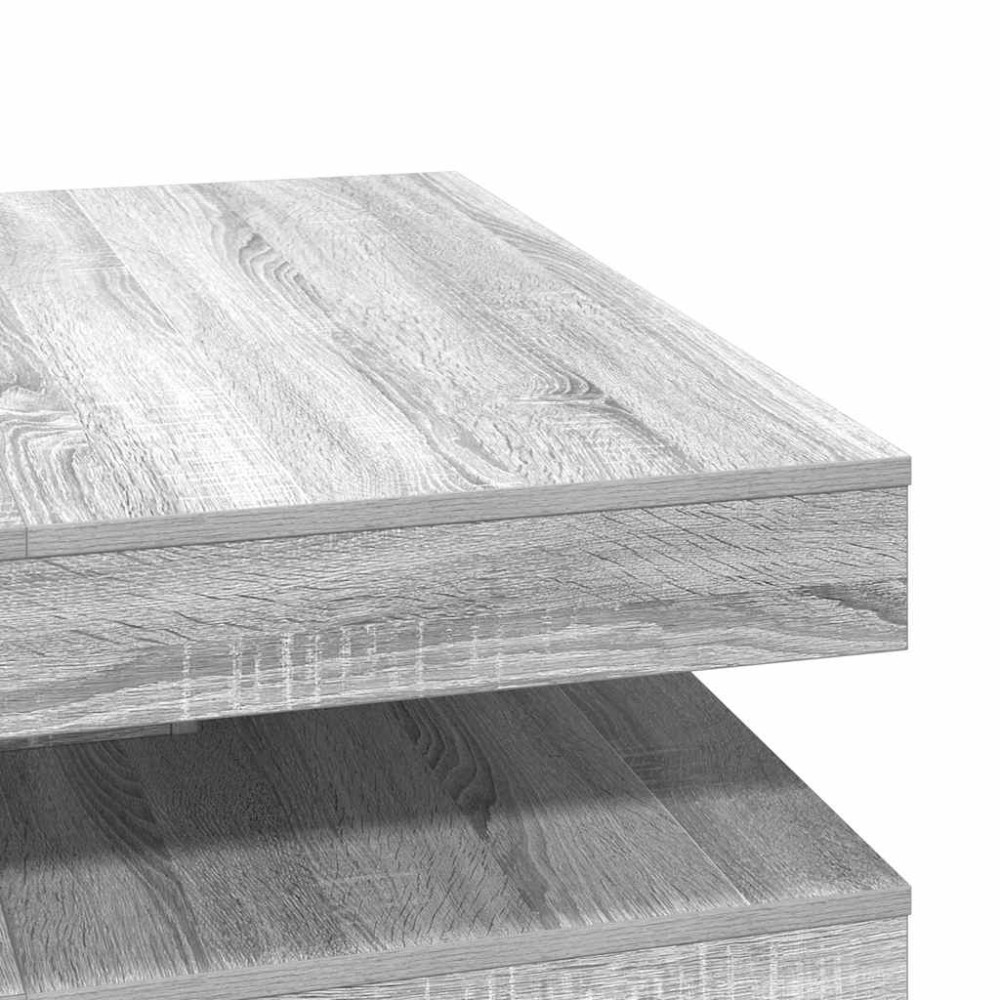 Produktbild för Soffbord 360 grader vridbart grå sonoma 90x90x34,5 cm