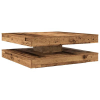 Produktbild för Soffbord 360 grader vridbart åldrat trä 90x90x34,5 cm