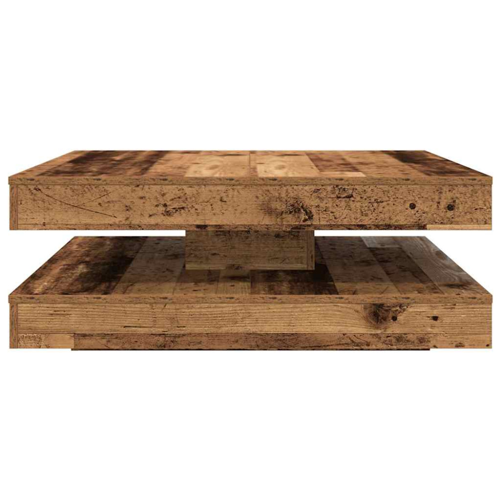 Produktbild för Soffbord 360 grader vridbart åldrat trä 90x90x34,5 cm