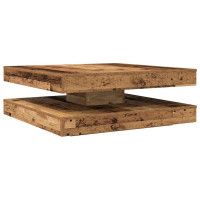 Produktbild för Soffbord 360 grader vridbart åldrat trä 90x90x34,5 cm