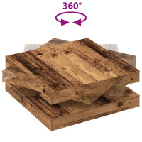 Produktbild för Soffbord 360 grader vridbart åldrat trä 90x90x34,5 cm